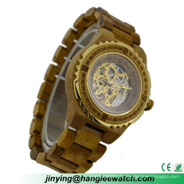 OEM Factory OEM New Steel Wood Mechanical Watch Wooden Watch